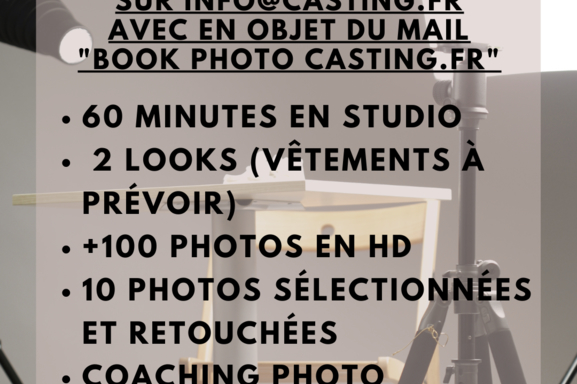 Réalisez votre book photo professionnel grâce à Casting.fr pour augmenter vos chances de réussir tous vos castings !