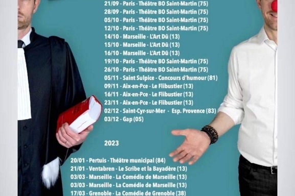 "Maître, vous avez la parole" de Sébastien Wust un spectacle divinement drôle sur le métier d'avocat écrit par un avocat, à voir dès aujourd'hui au Théâtre Bo.