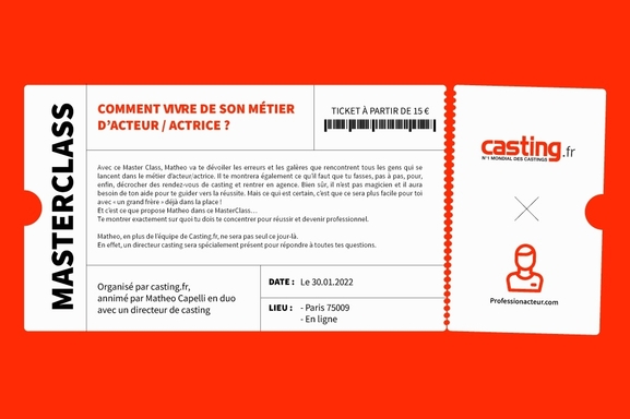 MASTERCLASS 30.01.2022 : Casting.fr lance sa 1ère Masterclass « Comment vivre du métier d’acteur ? » avec le comédien incontournable Matheo Capelli