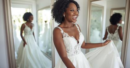 Casting femme mannequin cabine pour collection de robes de mariée