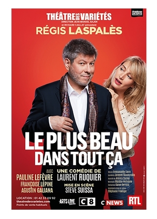 “Le plus beau dans tout ca” avec Agustin Galiana, Régis Laspalès, Pauline Lefèvre écrit par Laurent Ruquier et mis en scène par Steve Suissa. Un beau moment de théâtre à voir!